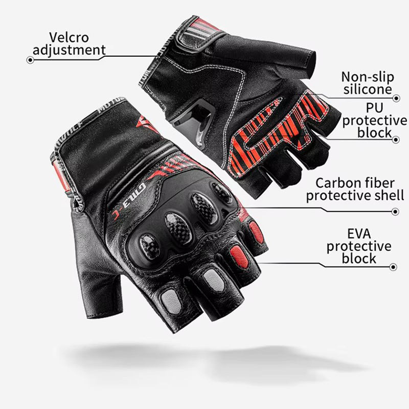Half Finger Motorcycle Gloves  - Motorcycle Glove Knuckle recension och pris