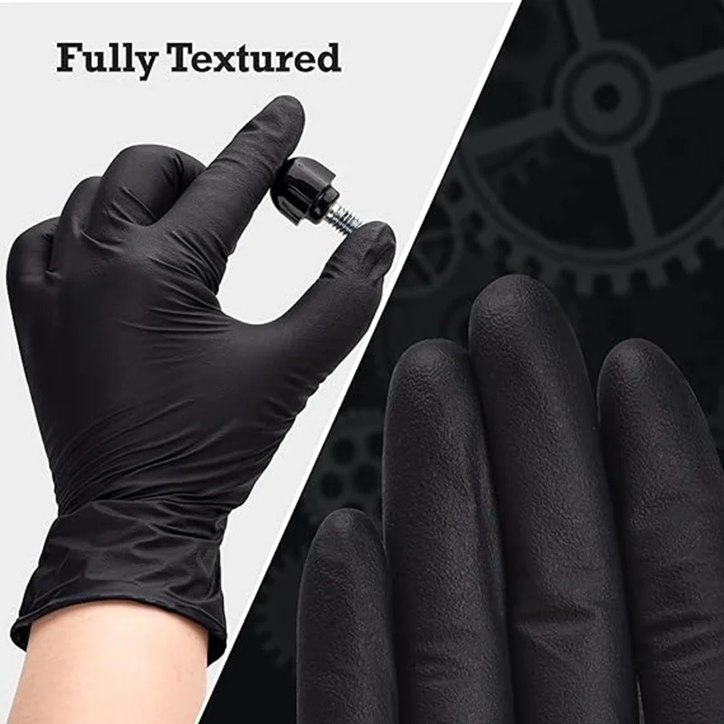 100PCS Black Nitrile Disposabl - Nitrile Mechanic Glove recension och pris