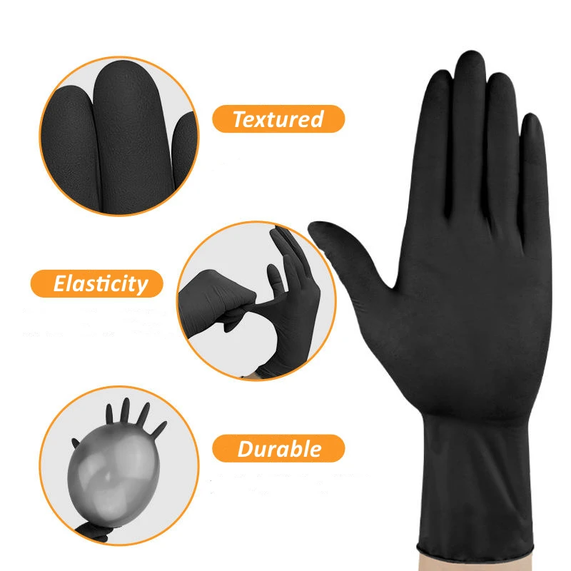 100PCS Black Nitrile Disposabl - Nitrile Mechanic Glove recension och pris